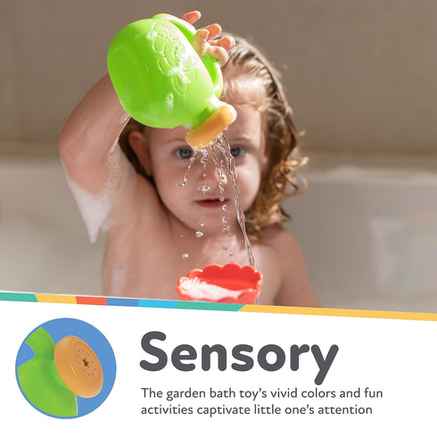 Nuby Flow N' Grow Garden Bath Toy with Flower and Watering Can - Baby Bath Toy for Boys and Girls 18+ Months - Toddler Bath Suction Cup Toy Attach...