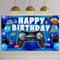 Video Game Birthday Decorations Banner Backdrop Blue Game Birthday Party Decorations Level up Gaming Theme Party Backdrop Photo Props for Gamer Ki...