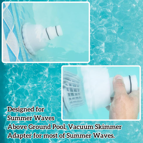 Pool Vacuum Hose Adapter RP/RX Skimmer Attachment Replacement for Summer Waves Above Ground Pool Vacuum Adapter Parts,for 1.5" Hose Connections...