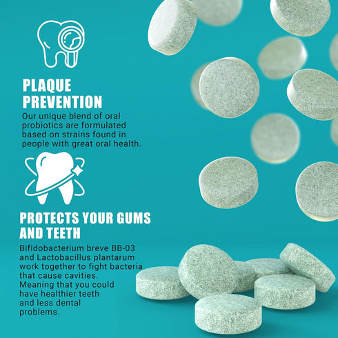 Oral Health Chewable Probiotics | Supports Healthy Teeth, Gums, & Better Breath | Ear, Nose, Throat Immunity for Kids & Adults | Sugar-Free Natura...