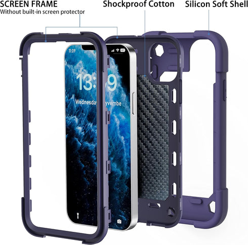 for iPhone 11 Case 6.1 Inch with Ring Stand, with 2 Pack Glass Screen Protector ?Heavy-Duty Shockproof Rugged Military Grade Cover with Magnetic C...