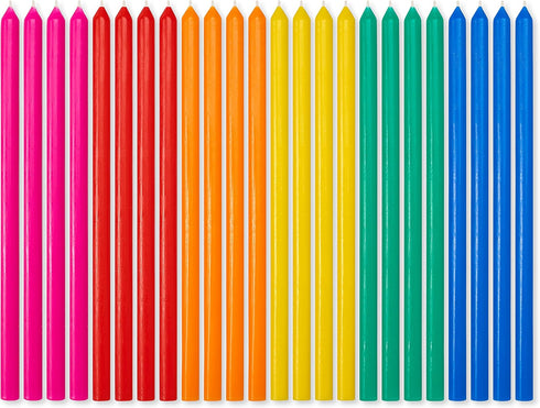 American Greetings Birthday Candles, Long Thin Multicolored (24-Count)...