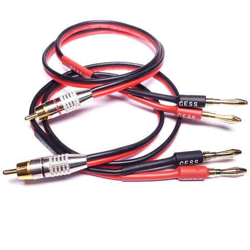 CESS-024-3f Banana Plug to RCA Cable, Phono Banana Speaker Cable, 2 Channels (14AWG 3 Feet)...