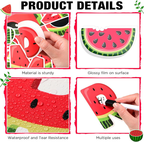 50 Pcs Summer Watermelon Bulletin Board Decoration Let's Take A Bite Out of Summer Bulletin Board Cutout Fruit Watermelon Bulletin Board Border fo...