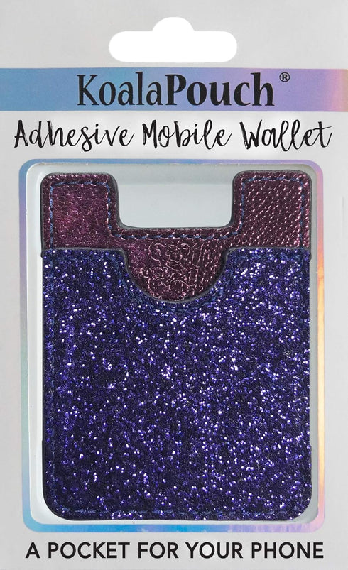 Glitter Koala Pouch - Phone Card Holder, Stick On Wallet (Purple)...