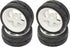 Apex RC Products 1/10 On-Road 12mm White 5 Spoke Wheels V Tread Rubber Tires (Set of 4) #5015...