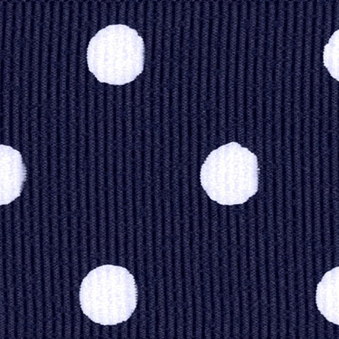 Offray 153091 1.5" Wide Grosgrain Craft and Decorative Ribbon, 9-Foot Spool, Navy Blue Polka Dot...
