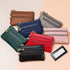 imeetu Leather Coin Keychain Purse for Women, Small Change Purse for Coins, Coin Pouch Wallet with 4 Zippered Pockets (Black)...