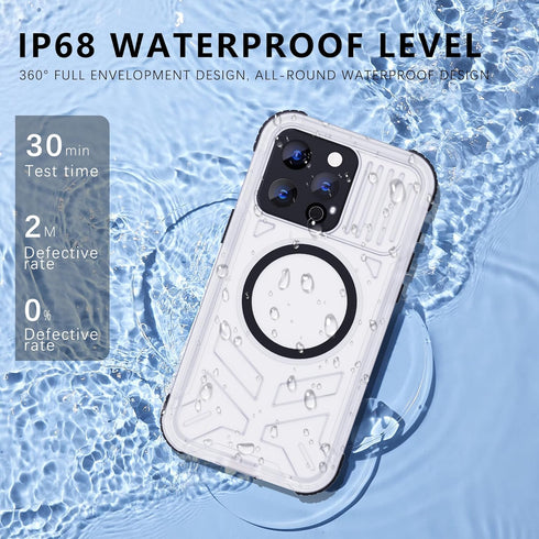 IP68 Waterproof Case for iPhone 15 Promax, 100% Passed The Waterproof Quality Test,360° Full-Enclosure Design,Compatible with MagSafe,Underwater C...