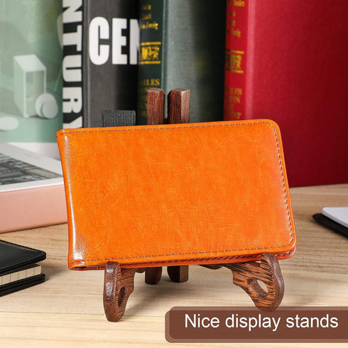 2 Pieces Wooden Display Stand Plate Holder Wooden Easel Plate Stand Picture Frame Holder for Display Plates Photos Home Birthday Party Wedding Dec...