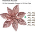 GL-Turelfies 12 Pcs Glitter Christmas Flowers(16cm/6.3’’) with 12 Pcs Clips Artificial Poinsettia Flower Christmas Tree Flower Decorations Xmas Tr...