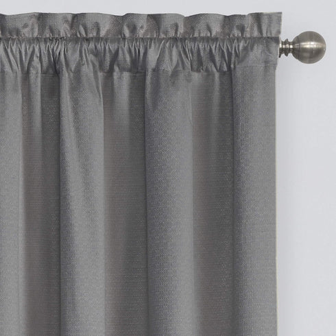 ECLIPSE Canova Blackout Thermaback Window Valance Curtains for Kitchen or Bathroom, 42 in x 21 in, Charcoal...