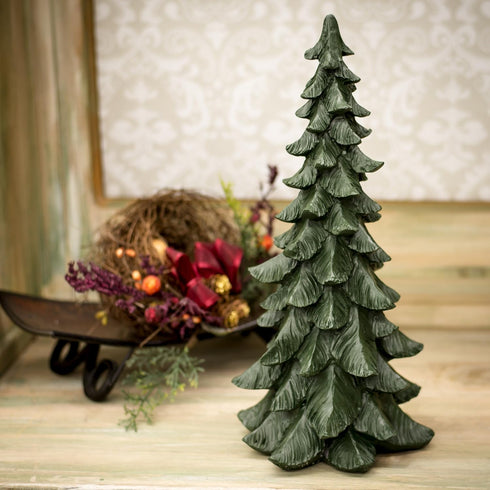 14 Inch Tall Resin Tabletop Spruce Tree Decorative Christmas Figurine...