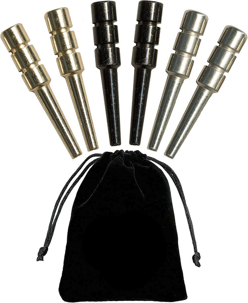 WE Games King-Sized Ultimate Cribbage Pegs - Set of 6 (2 Brass, 2 Silver, 2 Black)...