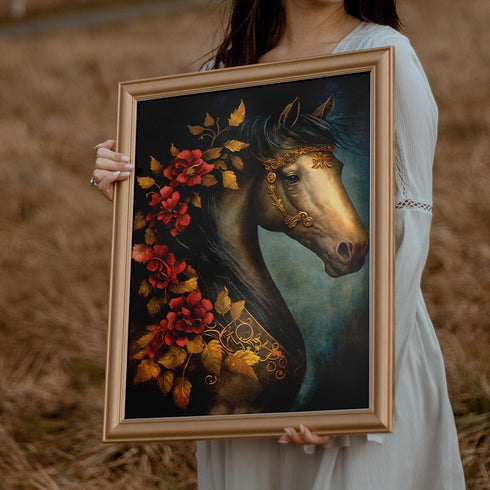 Floral Horse Rice Paper, 11.5 x 16 inch - for Decoupage Furniture Crafts...