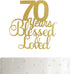 ALPHA K 70th Birthday/Anniversary Cake Topper – 70 Years Blessed & Loved Cake Topper with Gold Glitter...
