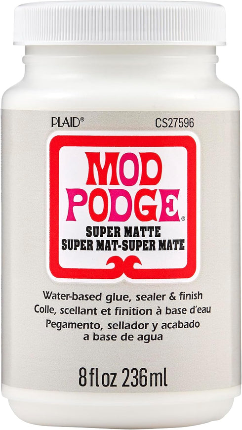 Mod Podge Super Matte, Premium All-in-One Glue, Sealer, and Finish, 8 fl oz, CS27596, Clear...