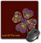 3dRose LLC 8 x 8 x 0.25 Inches Mouse Pad, Chic Clovers Colorful on Dark Red (mp_41923_1)...