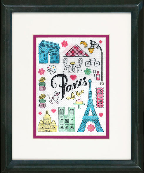 Dimensions New York and Paris Counted Cross Stitch Set, 5" x 7", 14 Cnt. White Aida...
