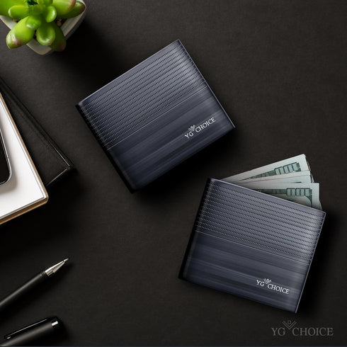 Thin RFID Blocking Leather Wallet for Men – Minimalist Bifold Card Holder with 2 Cash Compartments, Card Pockets, ID Window – Lightweight Slim Des...