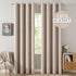 MIULEE 100% Blackout Linen Textured Curtains for Bedroom Solid Thermal Insulated Natural Beige Grommet Room Darkening Curtains & Drapes Luxury Dec...