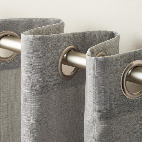 Exclusive Home Loha Linen Grommet Top Curtain Panel Pair, 54"x108", Dove Grey...
