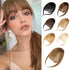 Bangs Hair Clip in Bangs,100% Real Human Hair Extensions French Bangs Clip on Curtain Flat Bangs Fringe with Temples Hairpieces for Women Light Br...