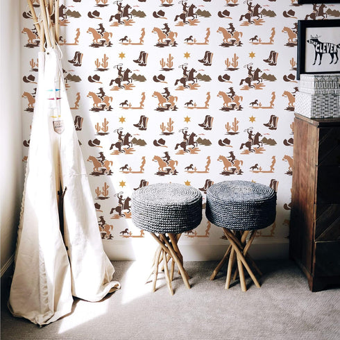 FINGERINSPIRE Western Cowboy Theme Stencil 11.8x11.8 inch Cowboys Riding Horse Painting Stencils Plastic Cactus Boots Hats Pattern Stencil Reusabl...