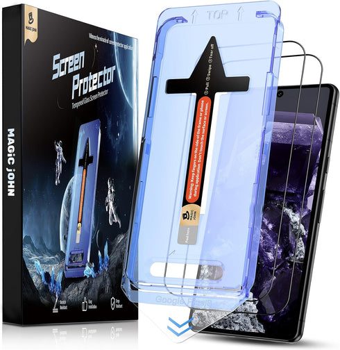 MAGIC JOHN 2 Pack for Google Pixel 8 Tempered Glass Screen Protector, Auto Dust-Elimination, Bubble Free, HD Clear, Easy Installation......