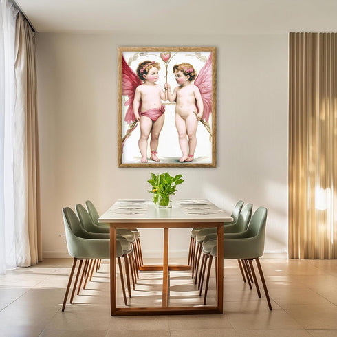 Posterizer 1 pcs-Valentine's day poster-Cute cupids with a heart -1-Romantic Art-Holiday Poster Collection-Gift for Couples boyfriend girlfriend H...