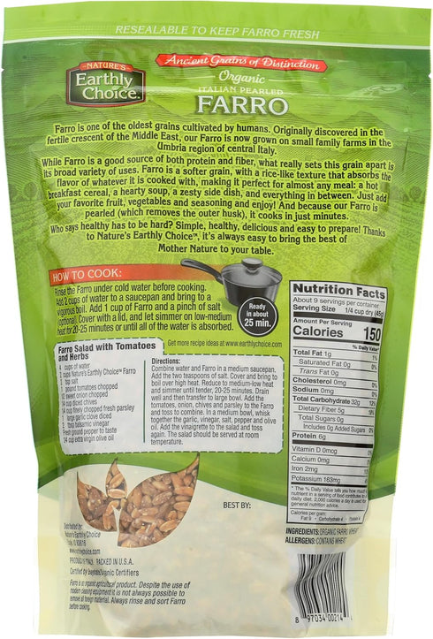 Nature's Earthly Choice - Organic Italian Pearled Farro - 14 oz....