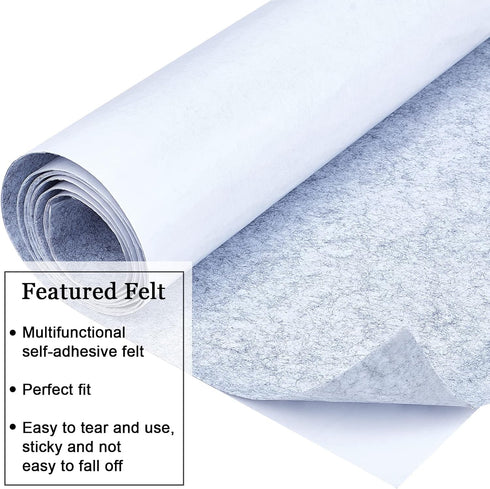 BENECREAT 15.5 x 78.5" Gray Back Adhesive Felt Sheets Fabric Sticky Sheets Fabric Peel Stick for DIY Costume Making and Jewelry Box...