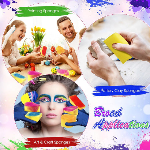 Mifoci 72 Pcs Face Paint Sponges Petals Half Moon Spades Face Painting Sponges High Density Makeup Sponge Face Painting Supplies for Kids Adults A...