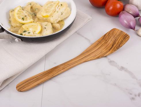 Eddington 50005 Italian Olive Wood Spatula, Handcrafted in Europe, 12-Inches,Brown...