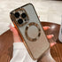 for iPhone 14 Pro Max Case Glitter Magnetic Compatible with MagSafe Full Camera Lens Protection Luxury Plating Cute Bling Clear Shockproof Slim Ph...
