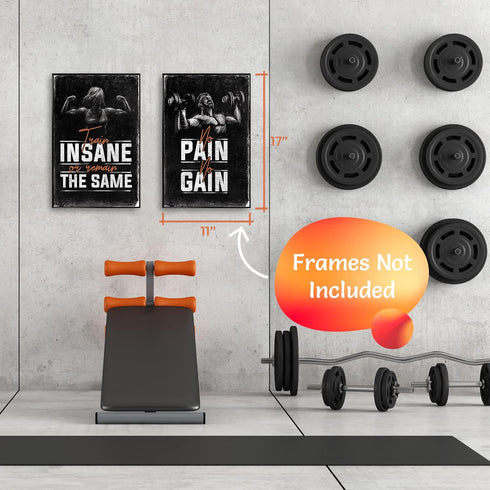 Inspirational Gym & Workout Posters - 11x17" (4) Throwback Traits...