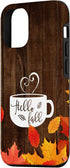 Hello Fall Coffee Mug Autumn Leaves Happy Fall Feeling Case for iPhone 12/12 Pro...