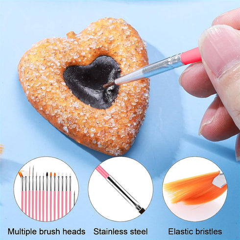 15pcs Cake Painting Brushes, Cake Decorating Brushes Kit Food Safe Paint Brush Tools,Fondant Sugar Cookie Painting Brushes Supplies for Cookie Cak...