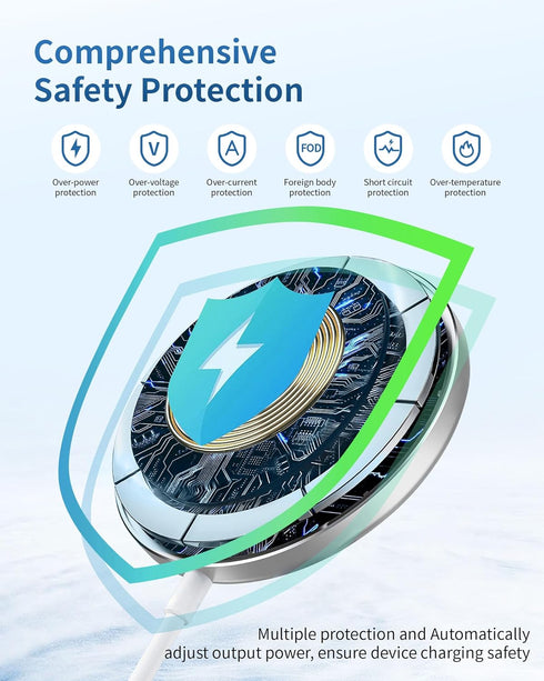 2 Pack 15W Fast Magnetic Wireless Charger iPhone Apple Charger for iPhone 15/14/13/12 Series Wireless Charging for AirPods 3/2/Pro 2/Pro Magnetic ...