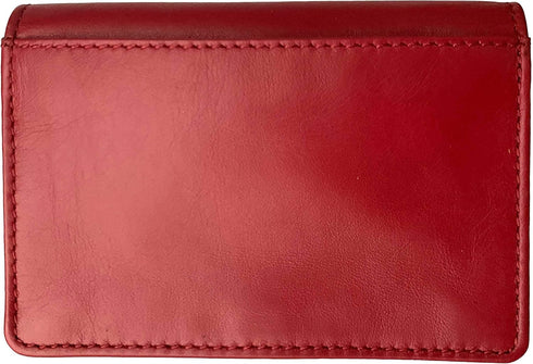 RFID Leather Wallet for Men or Women Travel Bifold Card Holder Full Grain Cow Nappa 4"x3" Expandable to 1" Thick (Red Nappa)...
