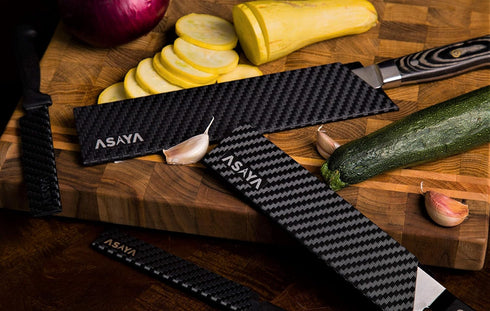 Asaya Professional Knife Edge Guards -Universal Blade Covers - Extra Strength, ABS Plastic and BPA-Free Felt Lining, non-Toxic and Food Safe - Kni...