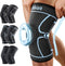 CAMBIVO Knee Brace for Men & Women, 2 Pack Knee Compression Sleeve for Knee Pain Relief, Knee Brace with Side Stabilizers & Patella Pad for Menisc...