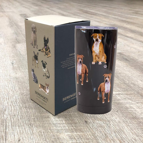 SERENGETI Pitbull 20 Oz. Stainless Steel, Vacuum Insulated Tumbler with Spill Proof Lid - 3D Print - Insulated Travel mug for Hot or Cold Drinks (...