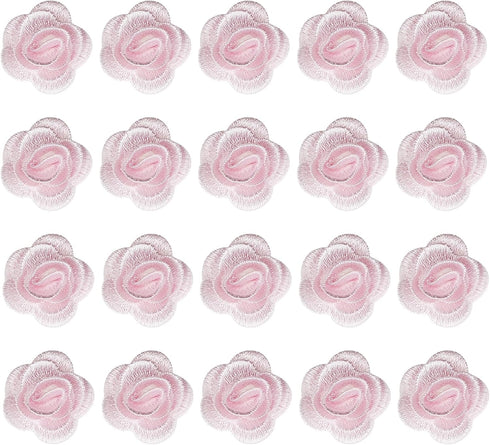 20 PCS Flower Lace Applique Exquisite 3D Chiffon Flower Sewing Fabric Appliques for Clothing, Headbands Flower, Crafts, Party Decoration, Sewing A...