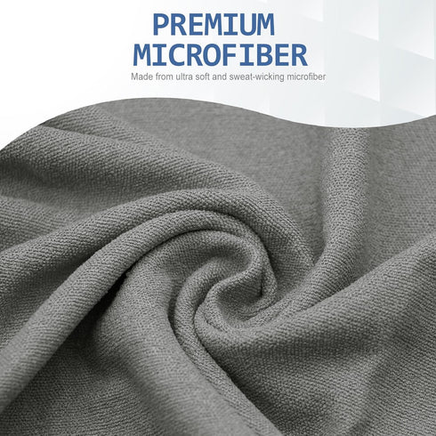 Hot Yoga Towel - Microfiber Non Slip Yoga Mat Towel with Grip Dot Sweat Absorbent Towel for Hot Yoga, Pilates and Fitness 72" x 24", Grey/Blue...