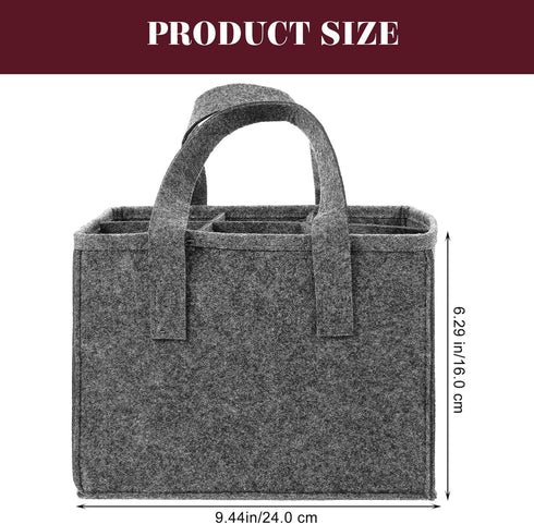 6 Bottle Wine Carrier Tote Reusable Grocery Bags for Travel Camping Picnic Wine Lover Vacation Picnic Dinner Party Storage Organizers Grey...