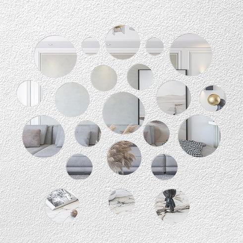 250 Pieces Small Circle Craft Mirror, Mini Round Glass Crafts Mosaic Mirror Tiles for Crafts and DIY Projects Supplies Home Decoration, 0.75 Inch,...