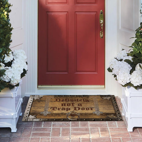 Definitely Not A Trap Door Door Mat Funny Entrance Welcome Outdoor Indoor Mats Home Decor Housewarming Gift 17 x 29 Inches...