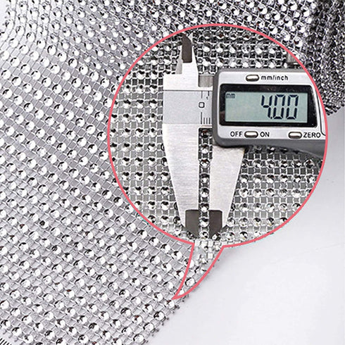 1 Roll 8 Row 10 Yard and 1 Roll 4 Row 10 Yard, Silver Bling Diamond Wrap Ribbon for Wedding Cakes, Birthday Decorations, Party Supplies, Arts Rhin...