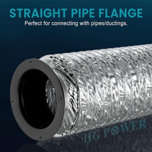 6 Inch Duct Connector, HG Power 150mm Plastic Straight Pipe Flange for 6" Ducting Pipes Hoses Heating Cooling HVAC Ventilation Use, Black...